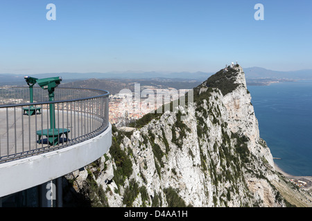 Vue panoramique du sommet du rocher de Gibraltar Banque D'Images