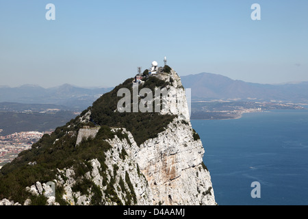 Le sommet du rocher de Gibraltar Banque D'Images