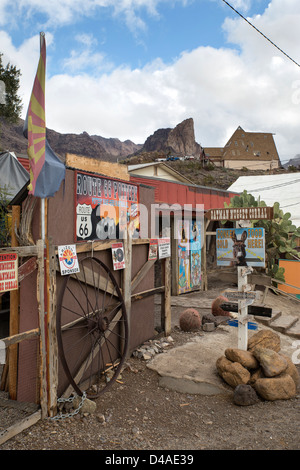 Oatman ville historique à la route 66 en Arizona, USA. Banque D'Images