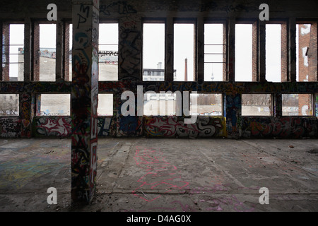 Berlin, Allemagne, les ruines de l'usine à glace à la rue Koepenicker Banque D'Images