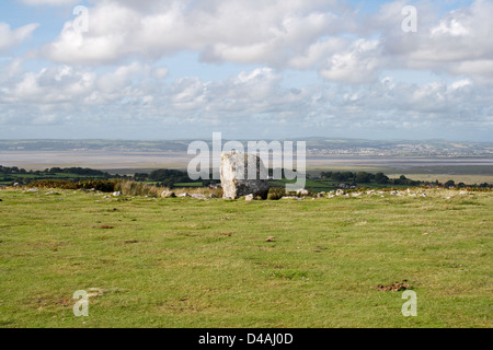 Arthurs Stone chambre funéraire près de Reynoldston sur la péninsule de Gower au pays de Galles Royaume-Uni, paysage gallois zone de campagne britannique de beauté naturelle Banque D'Images