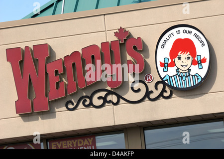 Restaurant Wendy's, Canada (maple leaf) Banque D'Images