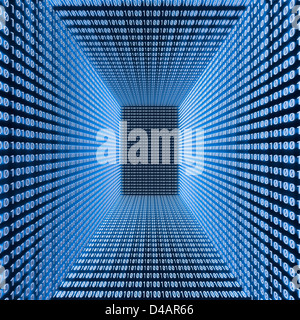 Lumineux bleu prix - des murs couverts de chiffres. Banque D'Images