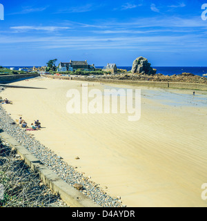 'Pors Hir' 'Beach' Plougrescant Bretagne France Banque D'Images