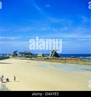 'Pors Hir' 'Beach' Plougrescant Bretagne France Banque D'Images