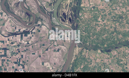 Inondations à la jonction de la rivière Mississipi et Ohio [vidéo HD] Banque D'Images