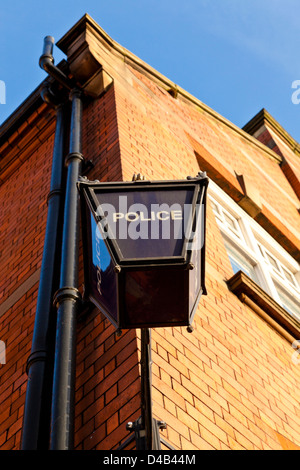 La police bleu traditionnel lampe ou lumière sur les postes de police en Grande-Bretagne jusqu'à la fin du xxe siècle, Nottingham, England, UK Banque D'Images