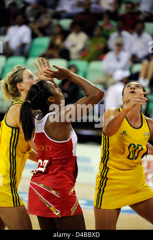 Le netball demi-finales, l'Angleterre contre l'Australie, les Jeux du Commonwealth Banque D'Images