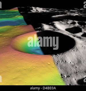 Les chercheurs estiment la teneur en glace du cratère sur le pôle Sud de la Lune Banque D'Images