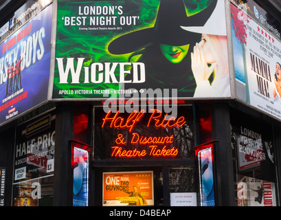 Moitié prix et last minute Theatre et encore de billetterie à Londres, Angleterre Banque D'Images