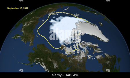 La glace de mer arctique Hits plus petite mesure en ère des satellites Banque D'Images