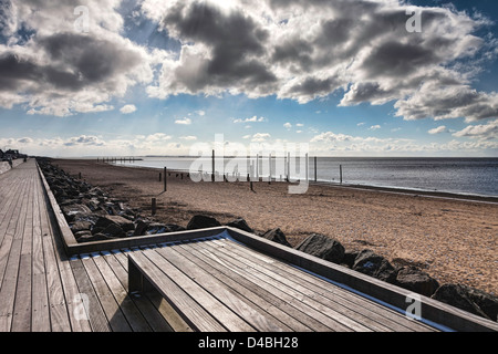 Promenade à la mer des Wadden à Hjerting, Esbjerg, Danemark Banque D'Images