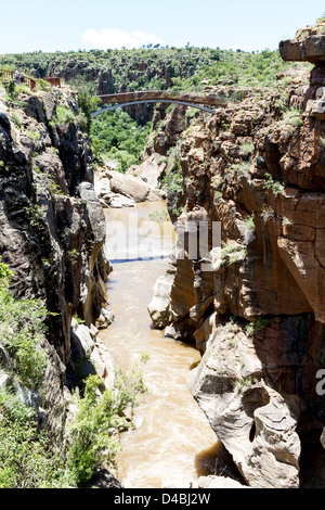 Passerelle pour piétons à travers le Blyde River Mpumalanga, Afrique du Sud. Banque D'Images