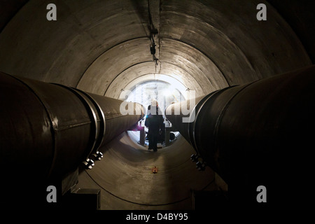 Berlin, Allemagne, visite du nouveau tunnel de chauffage urbain à partir de Vattenfall Banque D'Images