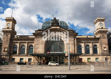 La gare principale, Dresde, Saxe, Allemagne, Europe Banque D'Images