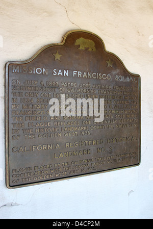 Mission San Francisco Solano (Sonoma Mission), Sonoma, California, USA Banque D'Images