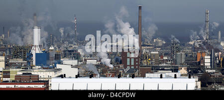 La photo montre l'usine BASF à Ludwigshafen, Allemagne, 08 janvier 2008. Photo : Ronald Wittek Banque D'Images