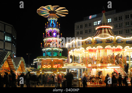 Marché de Noël à l'Alexanderplatz, Berlin, Allemagne Banque D'Images