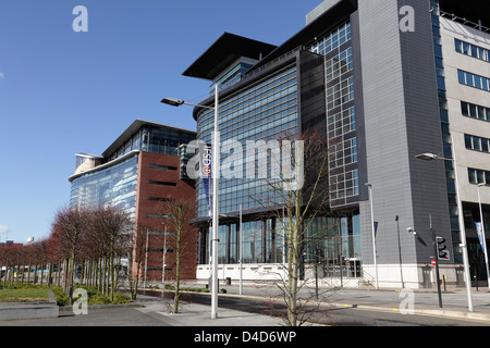 Immeubles de bureaux modernes dans le quartier international des services financiers, sur le Broomielaw, dans le centre-ville de Glasgow, en Écosse, au Royaume-Uni Banque D'Images