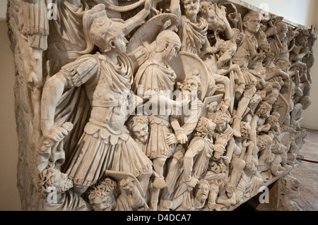 L'Italie, Lazio, Rome, Palazzo Altemps, Musée National Romain, Grand Ludovisi, sarcophage en marbre, 3ème siècle Banque D'Images