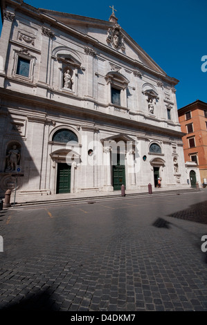 L'Italie, Lazio, Rome, San Luigi dei Granai, Saint Louis de l'Eglise de France, façade Banque D'Images