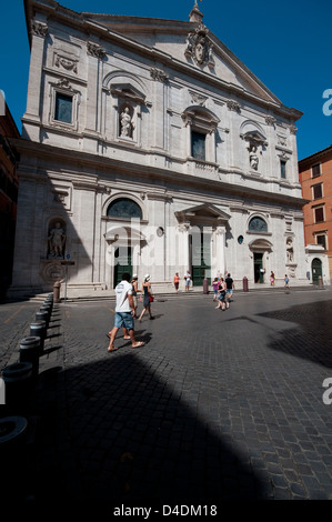 L'Italie, Lazio, Rome, San Luigi dei Granai, Saint Louis de l'Eglise de France, façade Banque D'Images