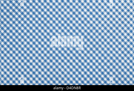 Tissu à carreaux bleu , gros plan texture nappe Banque D'Images