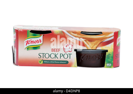 Pots de bouillon de Bœuf Knorr Banque D'Images