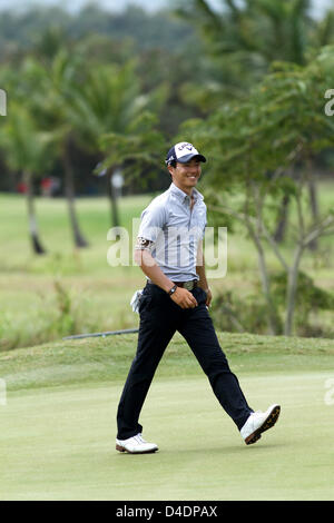 Ryo Ishikawa (JPN), mars 2013 - Golf : Ryo Ishikawa du Japon célèbre le 8 trous (183 verges) après le trou en un au cours du troisième tour de l'Open de Porto Rico le tournoi de golf PGA à Rio Grande, Porto Rico. (Photo par Yasuhiro JJ Tanabe/AFLO) Banque D'Images