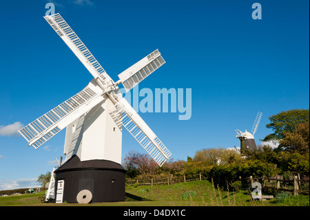 Clayton Moulins - également connu sous le nom de Jack et Jill windmills - South Downs, West Sussex, UK Banque D'Images