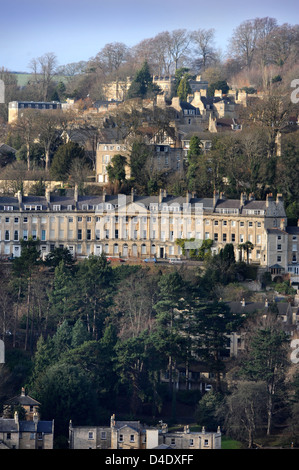 Vue sur les toits de Camden Crescent à Bath Somerset UK Banque D'Images