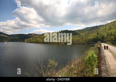 Une vue générale de la 'réservoir' Odertal près de Bad Lauterberg dans les montagnes du Harz, Allemagne, le 3 mai 2008. Photo : Frank May Banque D'Images