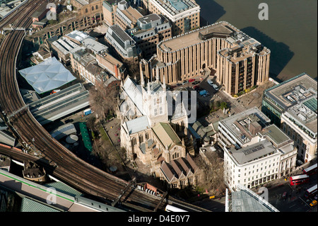 Vue aérienne de la cathédrale de Southwark Banque D'Images
