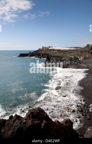 Puerto Naos, La Palma, Espagne, Playa de Charco Verde Banque D'Images