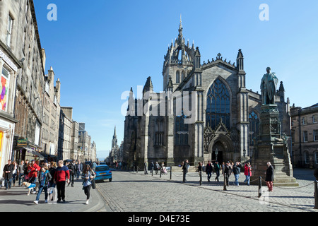 La cathédrale St Giles sur Royal Mile d'Édimbourg. Banque D'Images