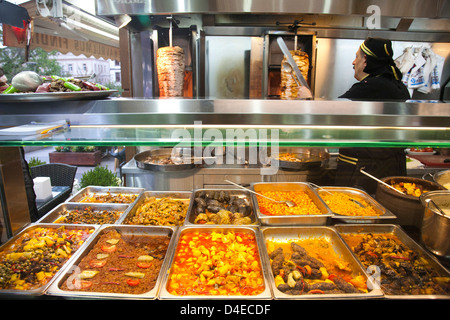 Restaurant, alani ataturk, Trabzon, sur la mer Noire, la Turquie, l'Asie Banque D'Images