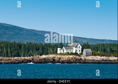 Mark Island Lighthouse, port d'hiver, dans le Maine, ME, USA Banque D'Images