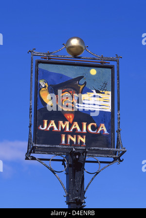 Jamaica Inn signe, Bodmin Moor, Altarnun, Cornwall, Angleterre, Royaume-Uni Banque D'Images