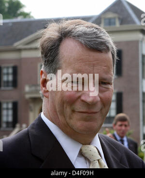 Christian Sigismund, Prince de Prusse, arrière-petit-fils de l'ex-empereur allemand Guillaume II, sourires au cours de l'ouverture de l'exposition 'L'Empereur et l'Europe" au château de Huis Doorn où l'empereur a vécu entre 1918 et 1941 à Doorn, aux Pays-Bas, le 29 mai 2008. Photo : Albert Nieboer (Pays-Bas) Banque D'Images