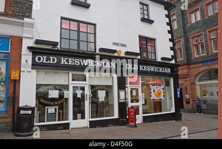 Ancienne Keswickian les poissons et chip shop Restaurant à Keswick Cumbria dans le Lake District Banque D'Images