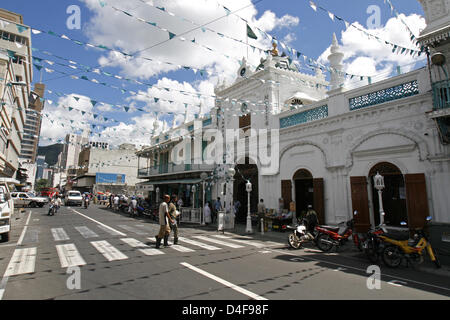 La Jummah Mosque, représenté à Port Louis sur l'Ile Maurice, 10 avril 2008. Photo : Lars Halbauer Banque D'Images