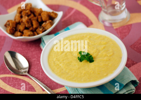 Pumpkin vichyssoise. Recette disponible. Banque D'Images