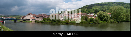 Vue panoramique sur Clerval, le Doubs France Banque D'Images