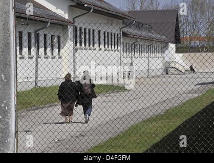 Impression de l'ancien camp de concentration de Dachau, Allemagne, 18 avril 2008. CC Dachau a été l'un des premiers installés CCs par les Nazis quelques jours après la prise d'Hitler le 22 mars 1933. Photo : Peter Kneffel Banque D'Images