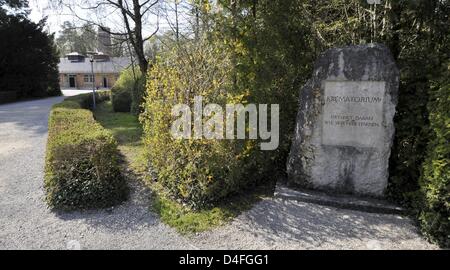 Impression de l'ancien camp de concentration de Dachau, Allemagne, 18 avril 2008. CC Dachau a été l'un des premiers installés CCs par les Nazis quelques jours après la prise d'Hitler le 22 mars 1933. Photo : Peter Kneffel Banque D'Images