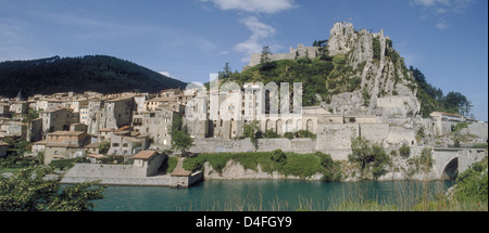 Frankreich, Provence, Sisteron, genannt : das Tor zur Provence, citadelle, Altstadt, Durance (Fluß), Panorama Banque D'Images