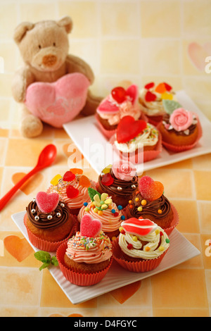 Tomber en amour cupcakes. Recette disponible. Banque D'Images