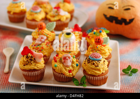 L'Halloween cupcakes. Recette disponible. Banque D'Images