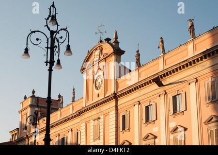 L'Italie, l'Emilie Romagne, Piacenza, Cavalli Square, Palazzo del Governatore, Palais du Gouverneur Détail façade Banque D'Images