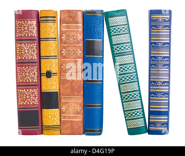 Pile de vieux livres isolated on white Banque D'Images